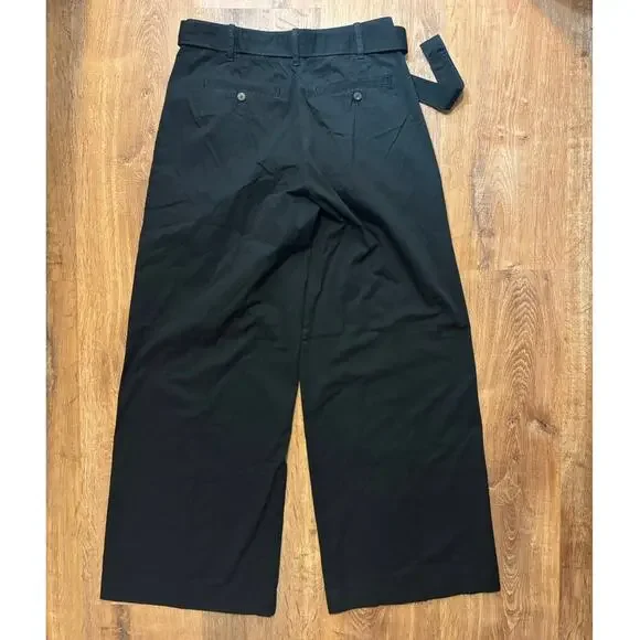 NWOT Everlane The Pleated Wide-Leg Chino In Black Size 2 - Picture 7 of 8